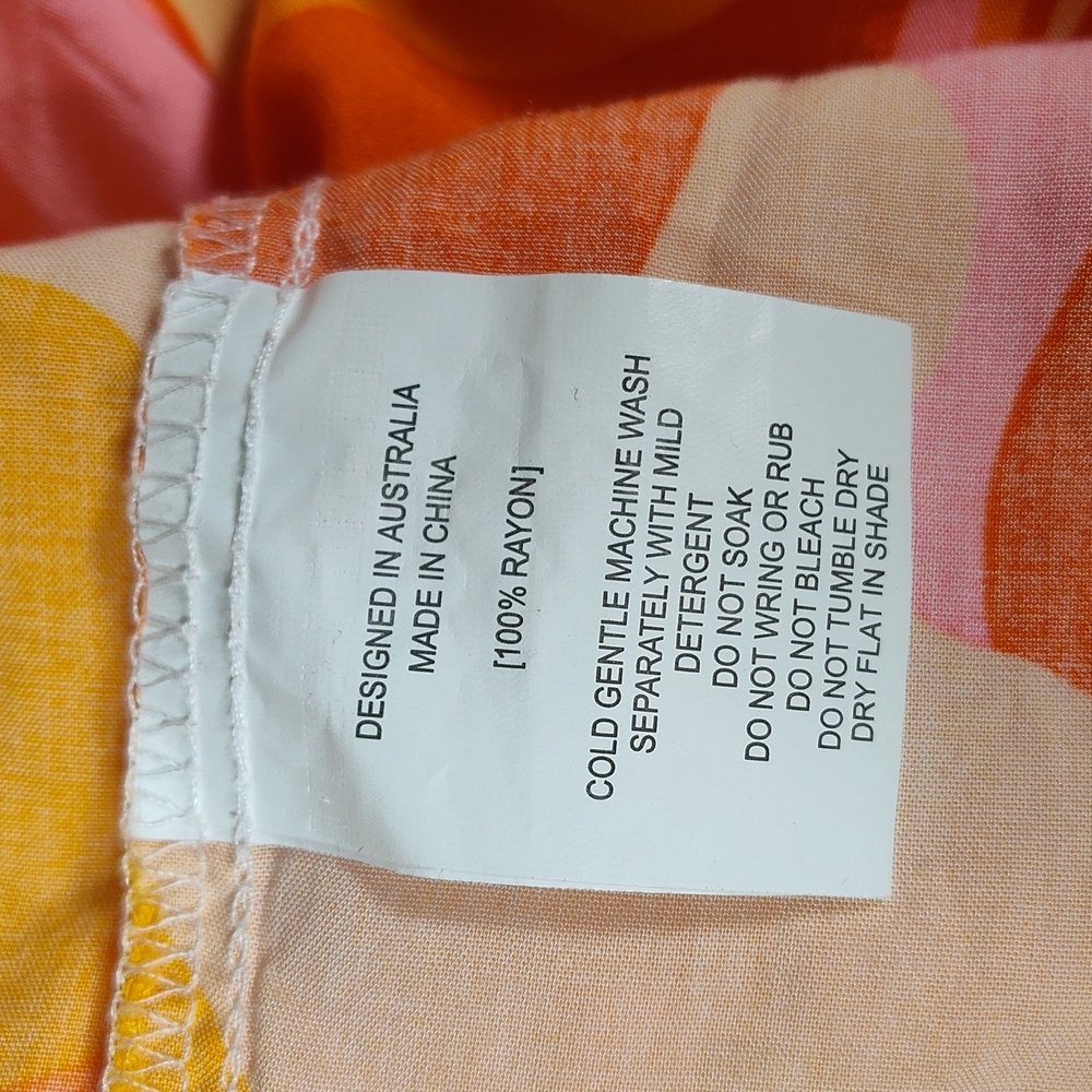 ATL Abel the Label sunset colorful tiered boho maxi dress S - Picture 12 of 13